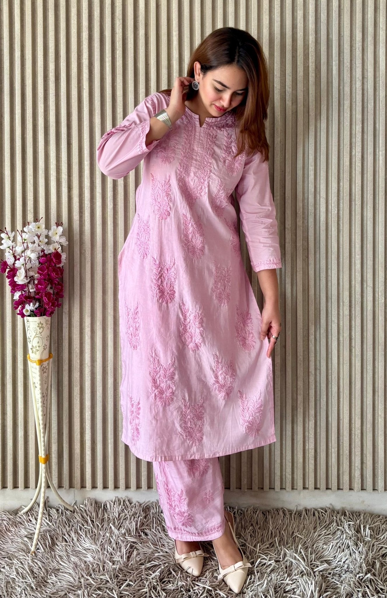 Soft light pastle mul Kurta Plazzo Set