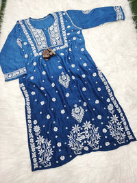 Soft Maslin Trendy Handcrafted kurta - Chikankari official