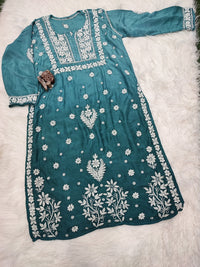 Soft Maslin Trendy Handcrafted kurta - Chikankari official