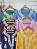 Soft Modal Cotton Heavy Buta handworked kurta - Chikankari official
