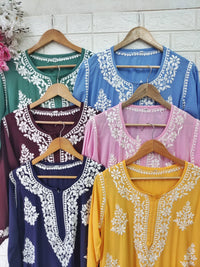 Soft Modal Cotton Heavy Buta handworked kurta - Chikankari official