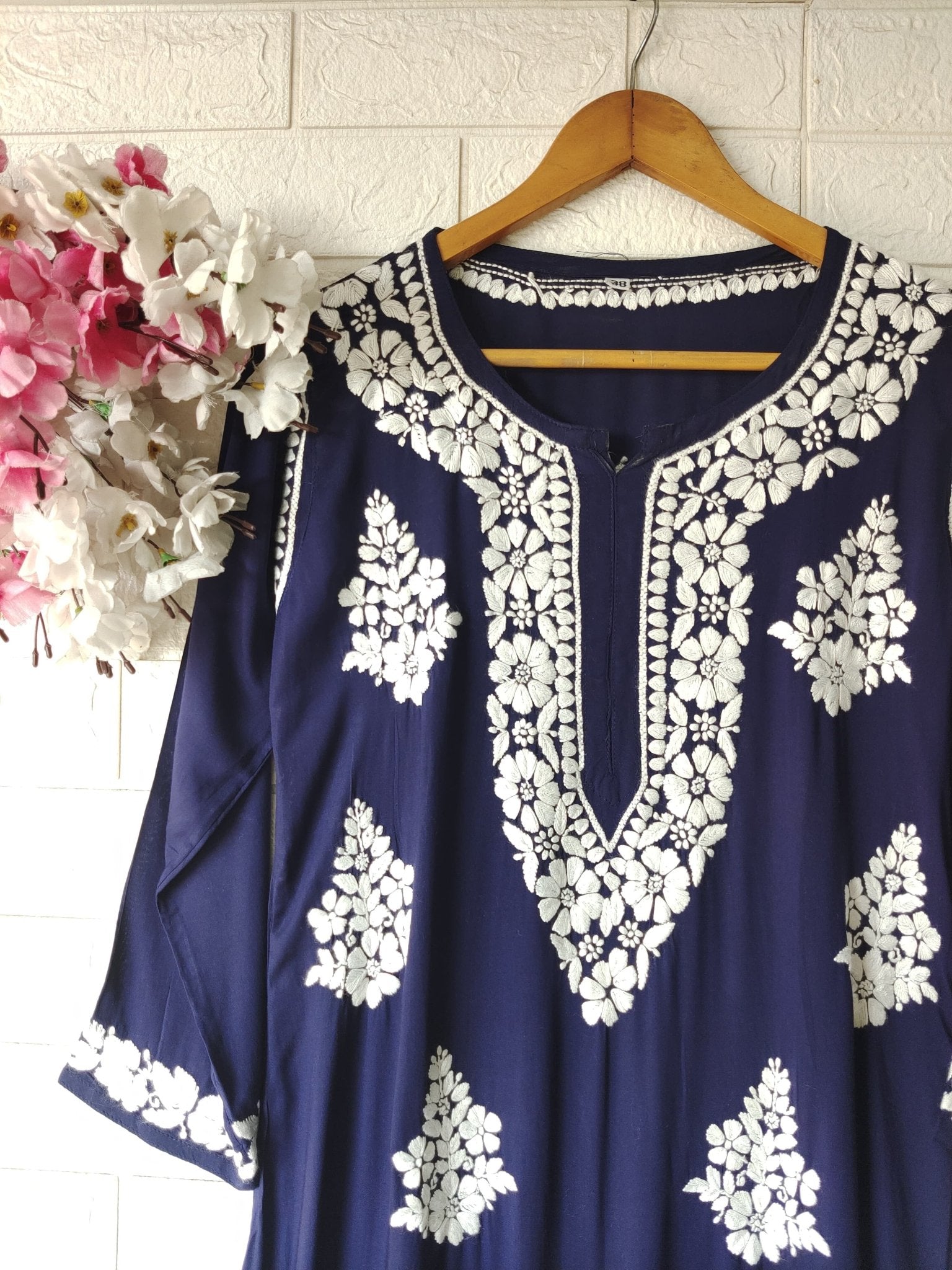 Soft Modal Cotton Heavy Buta handworked kurta - Chikankari official
