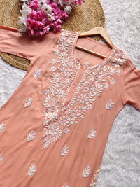 Soft Modal Gala buti Kurti - Chikankari official