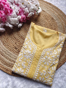 Soft Modal Gala buti Kurti - Chikankari official