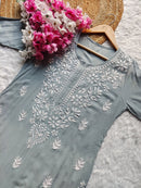 Soft Modal Gala buti Kurti - Chikankari official