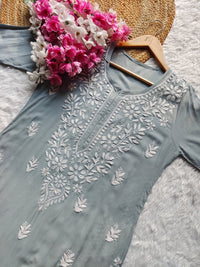 Soft Modal Gala buti Kurti - Chikankari official