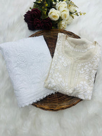 Soft Modal Hand embroidered Short Top - Chikankari official