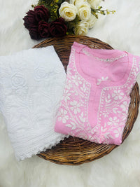 Soft Modal Hand embroidered Short Top - Chikankari official