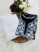 Soft Modal Hand embroidered Short Top - Chikankari official