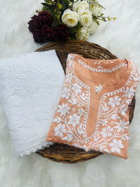 Soft Modal Hand embroidered Short Top - Chikankari official