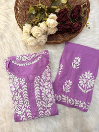 Soft Modal heavy embroidered Kurta set - Chikankari official