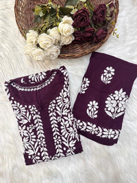 Soft Modal heavy embroidered Kurta set - Chikankari official