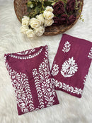 Soft Modal heavy embroidered Kurta set - Chikankari official