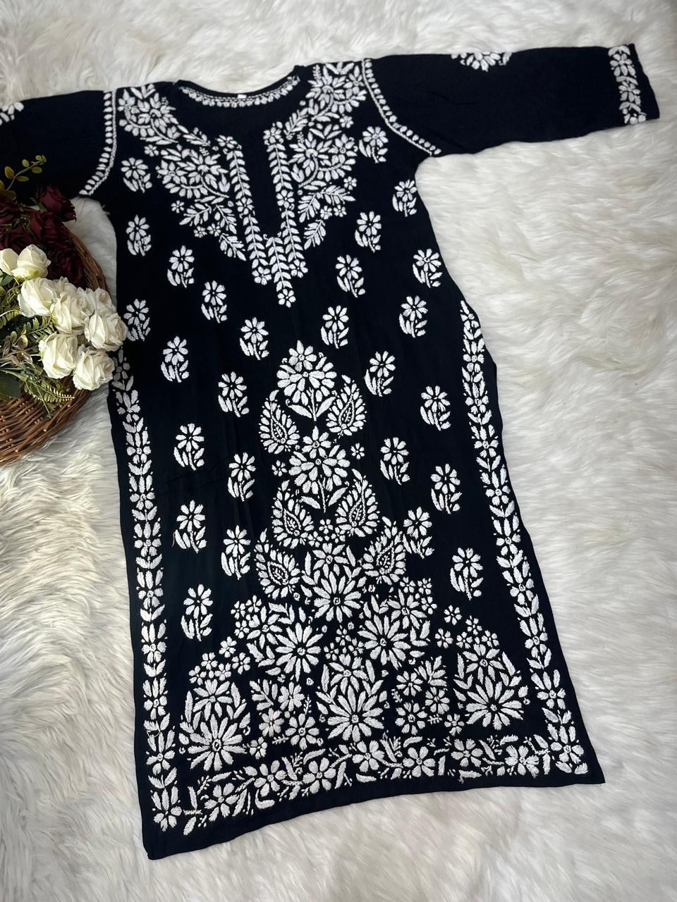 Soft Modal heavy embroidered Kurta set - Chikankari official