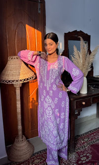 Soft Modal heavy embroidered Kurta set - Chikankari official