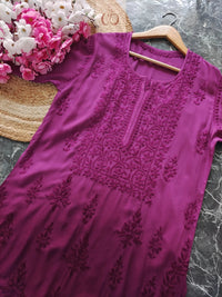 Soft Modal Ombre Chikankari kurtis - chikankariofficial