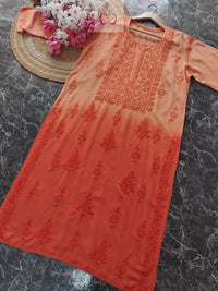 Soft Modal Ombre Chikankari kurtis - chikankariofficial