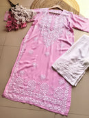 Soft Modal Pure Cotton Kurtis - Chikankari official