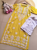 Soft Modal Pure Cotton Kurtis - Chikankari official