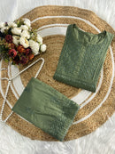 Soft Mul Mul co-ord set - Chikankari official
