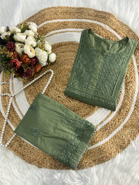 Soft Mul Mul co-ord set - Chikankari official