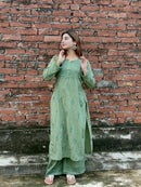 Soft Mul Mul co-ord set - Chikankari official