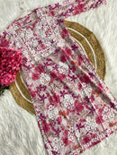 Soft Mul Mul Floral Print Gown - Chikankari official