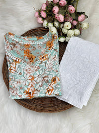 Soft Mul Printed Kurtis - Chikankari official