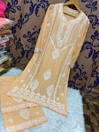 Soft n silky Premium Reyon fabric Plazzo Set - Chikankari official