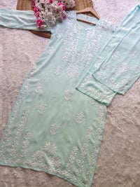 Soft pastel Colors Rayon set - Chikankari official