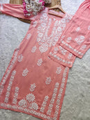 Soft pastel Colors Rayon set - Chikankari official