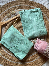 Soft pastel Shade dyed Rayon pocket pant - Chikankari official
