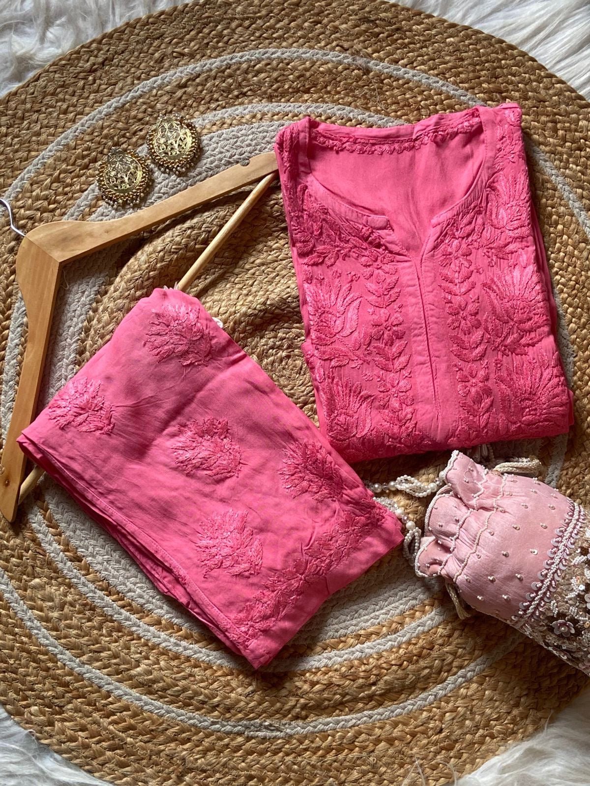 Soft pastel Shade dyed Rayon pocket pant - Chikankari official