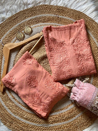 Soft pastel Shade dyed Rayon pocket pant - Chikankari official