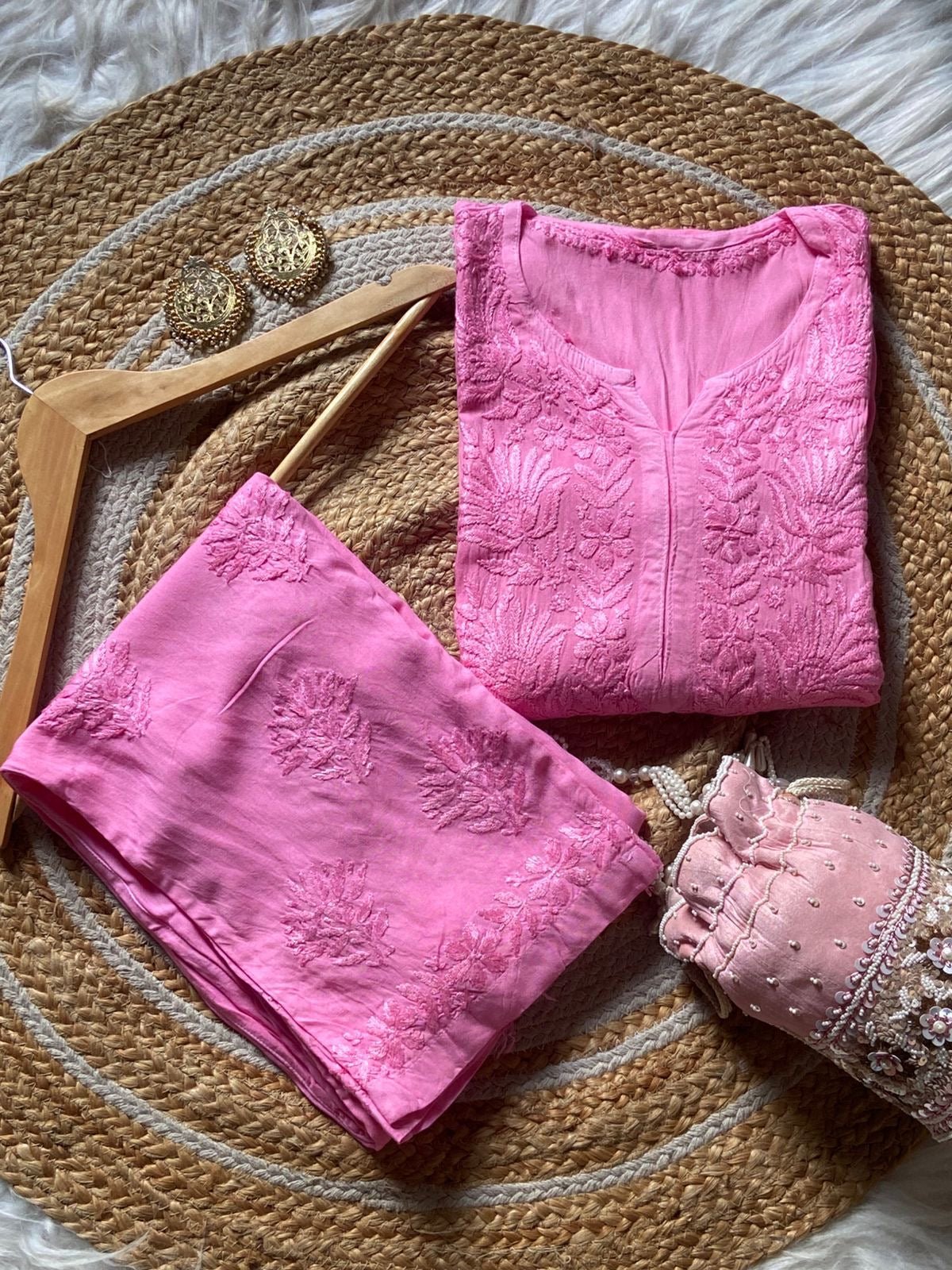 Soft pastel Shade dyed Rayon pocket pant - Chikankari official