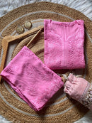 Soft pastel Shade dyed Rayon pocket pant - Chikankari official