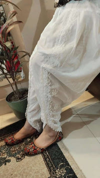 Soft Pure Cotton Dhoti - Chikankari official
