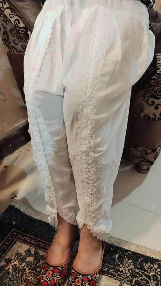 Soft Pure Cotton Dhoti - Chikankari official