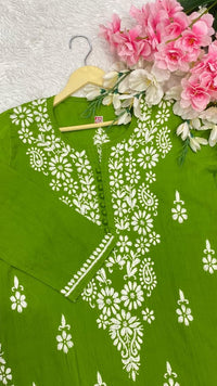 Soft pure cotton Long chikankari work kurta - Chikankari official