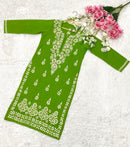 Soft pure cotton Long chikankari work kurta - Chikankari official