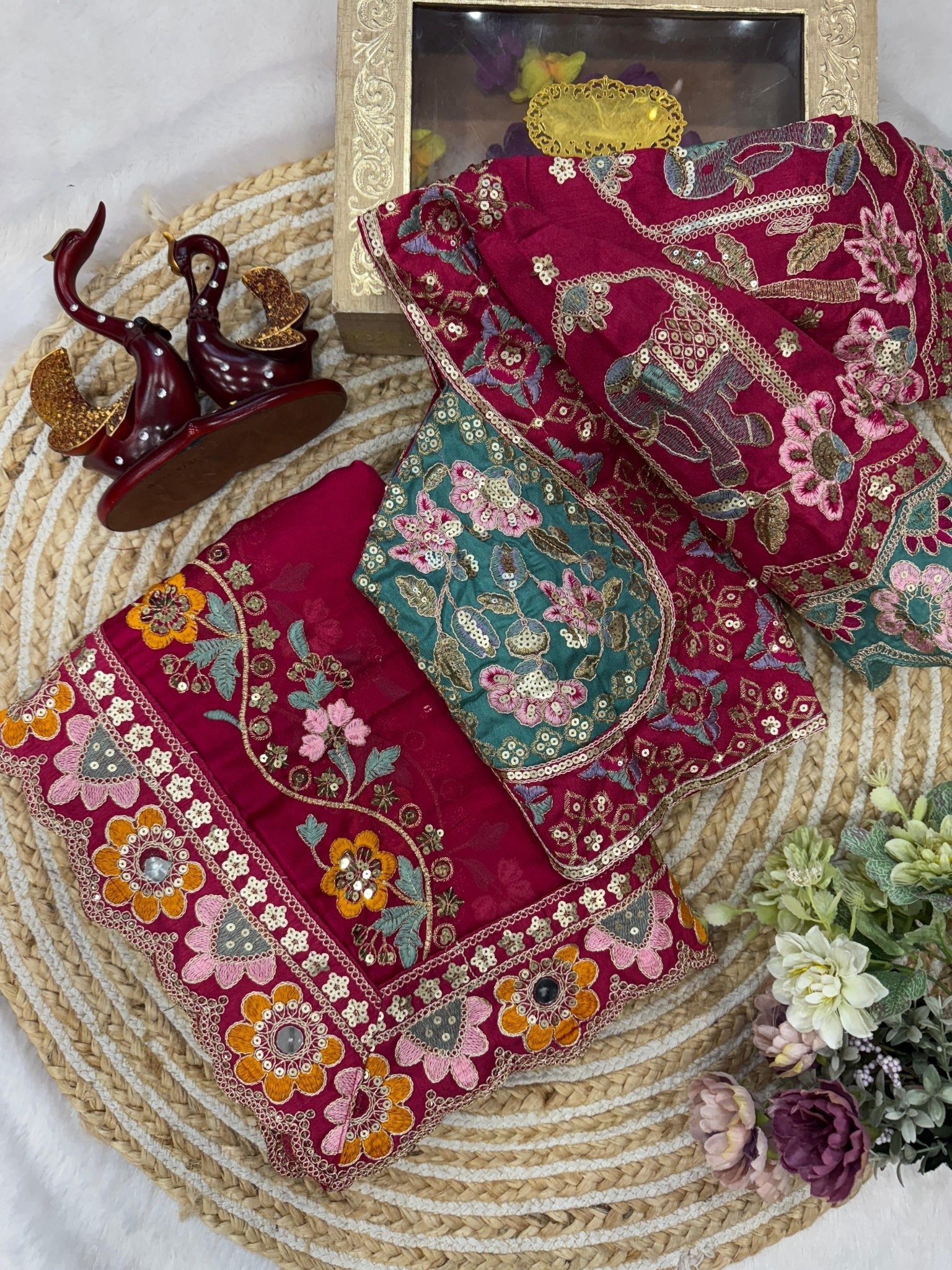 Soft Rangoli silk dori embroidered saree - Chikankari official