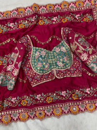 Soft Rangoli silk dori embroidered saree - Chikankari official
