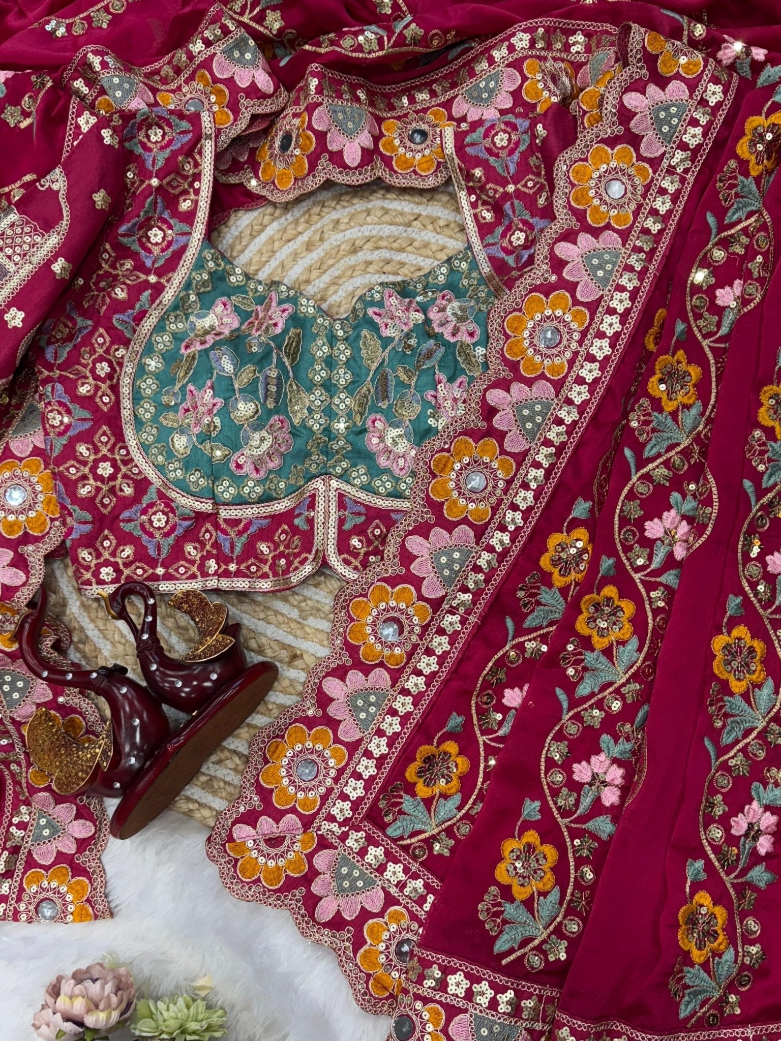 Soft Rangoli silk dori embroidered saree - Chikankari official