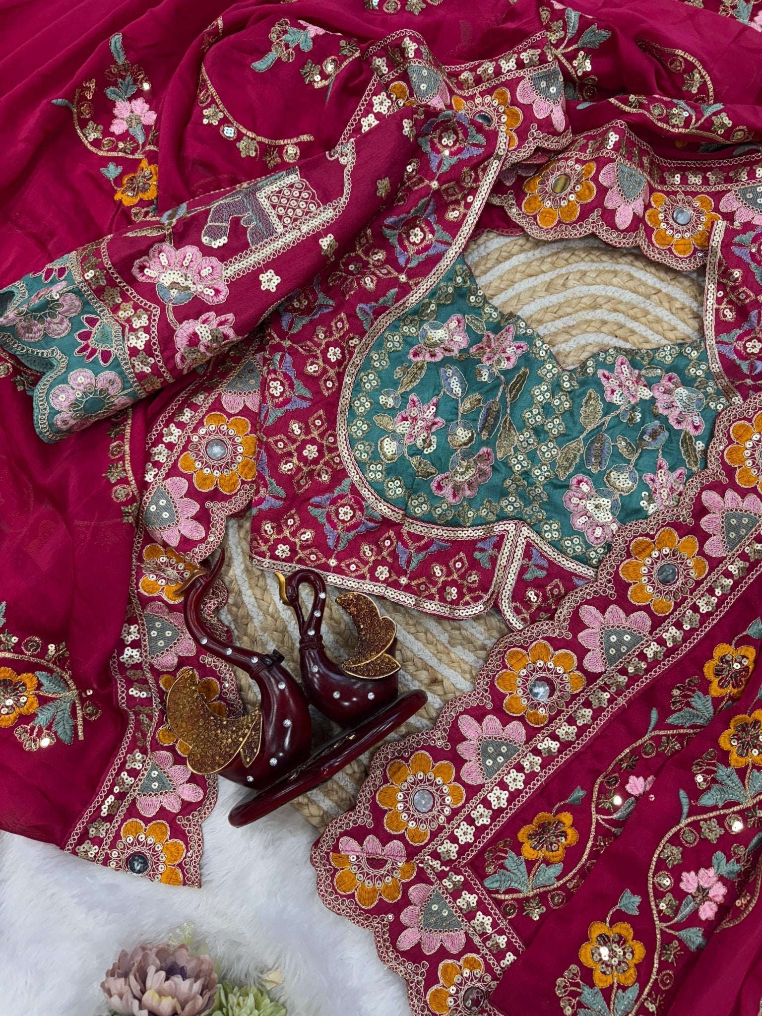 Soft Rangoli silk dori embroidered saree - Chikankari official