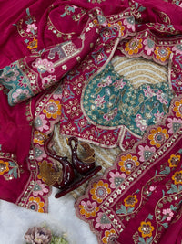 Soft Rangoli silk dori embroidered saree - Chikankari official