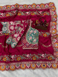 Soft Rangoli silk dori embroidered saree - Chikankari official