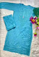 Soft Rangrez Heavy work Rayon Plazzo Kurti with Free dupatta 3pc - Chikankari official