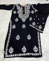 Soft Rayon Co ord Set - Chikankari official