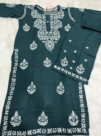Soft Rayon Co ord Set - Chikankari official