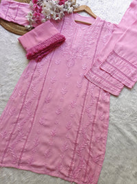 Soft Rayon designer 3pc Chikankari set - Chikankari official
